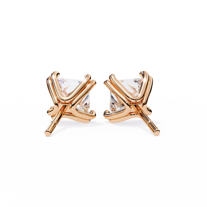 2.50 Carat Princess Cut Diamond Stud Earrings - Modern Jewelry