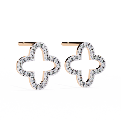 0.96 Carat Round Cut Diamond Clover Shape Studs Earrings – Classic Diamond Jewelry