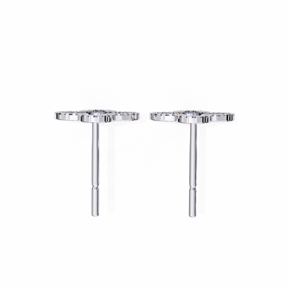 0.96 Carat Round Cut Diamond Clover Shape Studs Earrings – Classic Diamond Jewelry