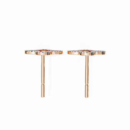 0.96 Carat Round Cut Diamond Clover Shape Studs Earrings – Classic Diamond Jewelry