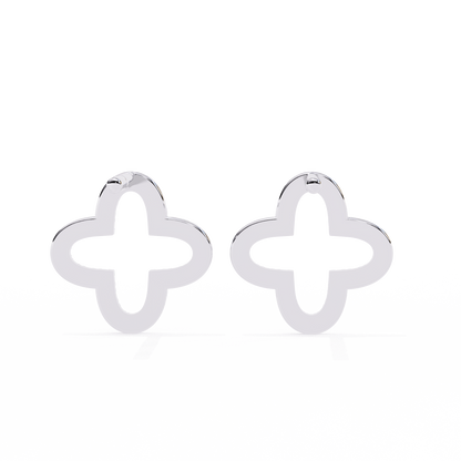 0.96 Carat Round Cut Diamond Clover Shape Studs Earrings – Classic Diamond Jewelry