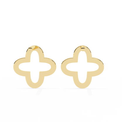 0.96 Carat Round Cut Diamond Clover Shape Studs Earrings – Classic Diamond Jewelry