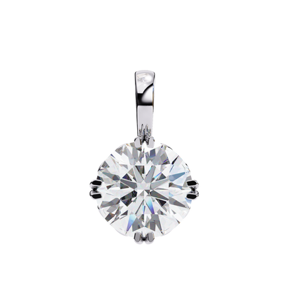 LGD Solitaire Pendant Round Stone (1.84ct) In 14K Gold Without Chain