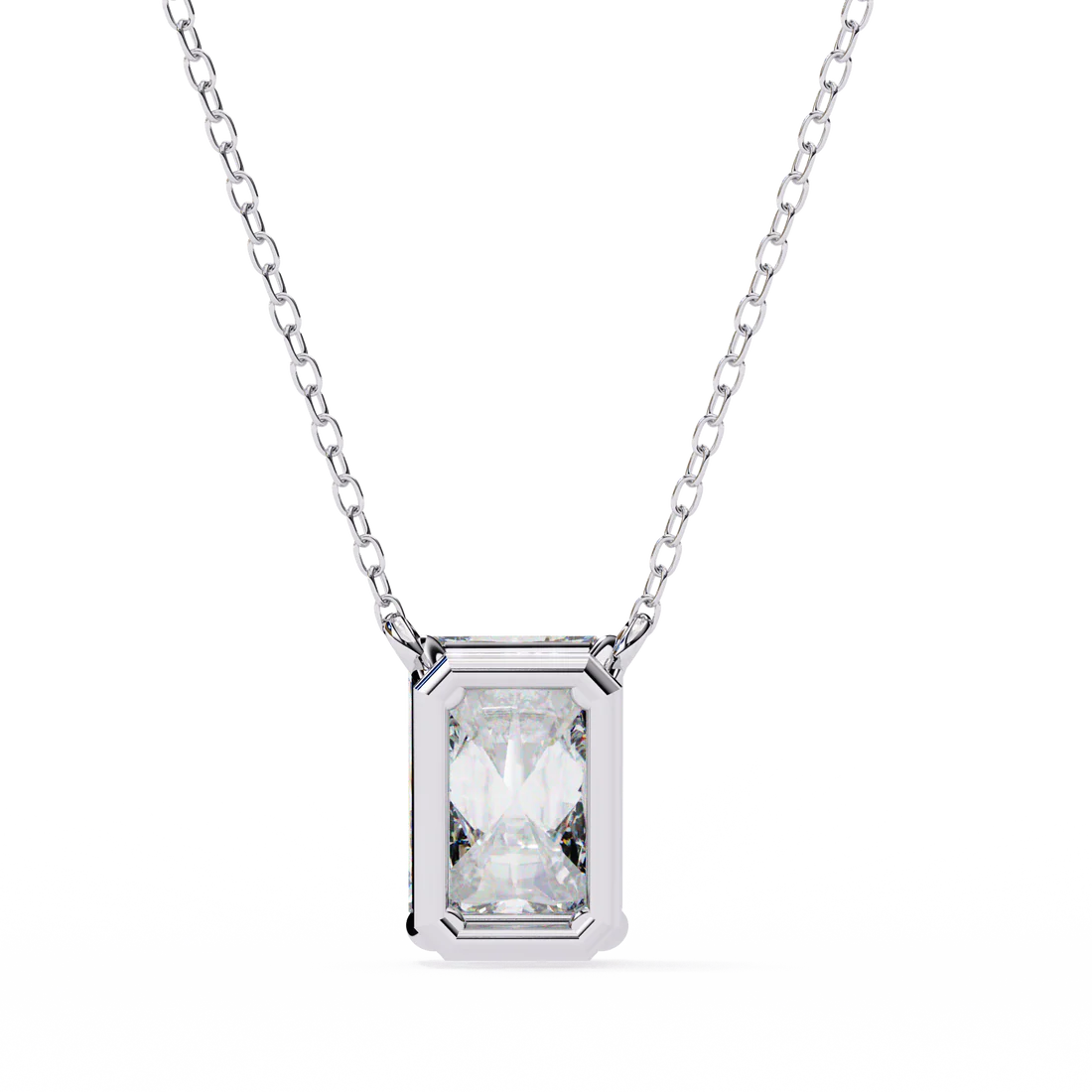 1.00 carat emerald cut solitaire diamond pendant necklace – brilliant fine jewelry
