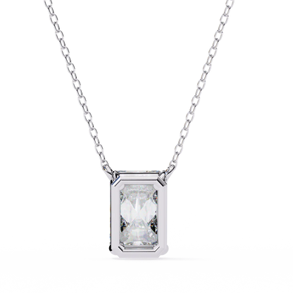 1.00 Carat Emerald Cut Solitaire Diamond Pendant Necklace – Brilliant Fine Jewelry