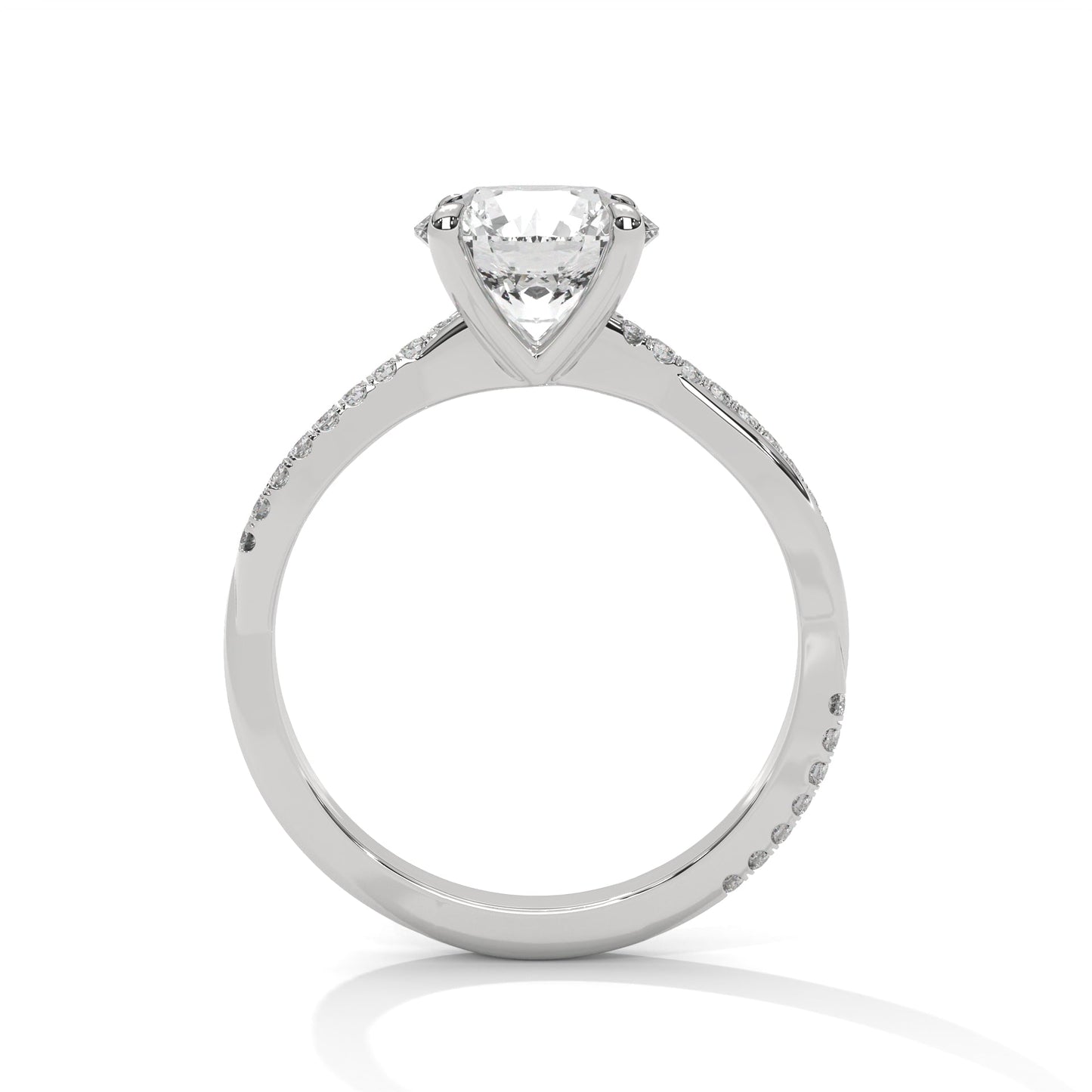 timeless 2.16 ct round cut twisted band diamond solitaire ring – bridal jewelry