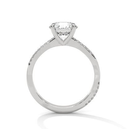 Timeless 2.16 CT Round Cut Twisted Band Diamond Solitaire Ring – Bridal Jewelry