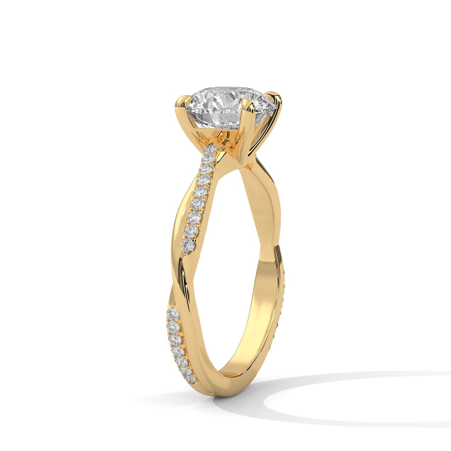 timeless 2.16 ct round cut twisted band diamond solitaire ring – bridal jewelry