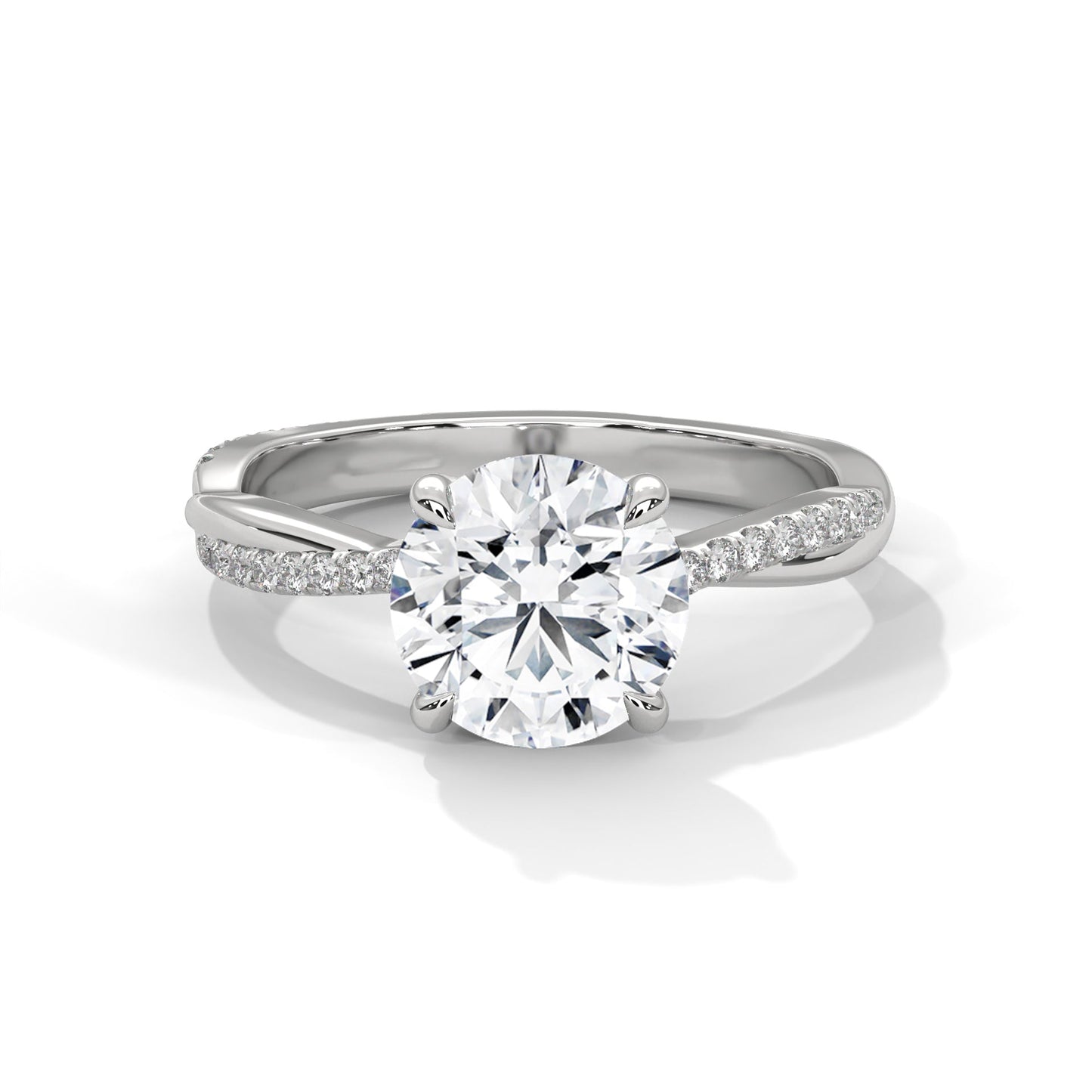 timeless 2.16 ct round cut twisted band diamond solitaire ring – bridal jewelry