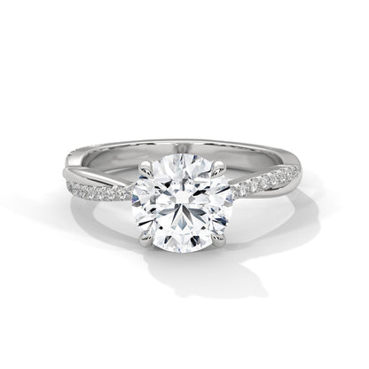 Timeless 2.16 CT Round Cut Twisted Band Diamond Solitaire Ring – Bridal Jewelry