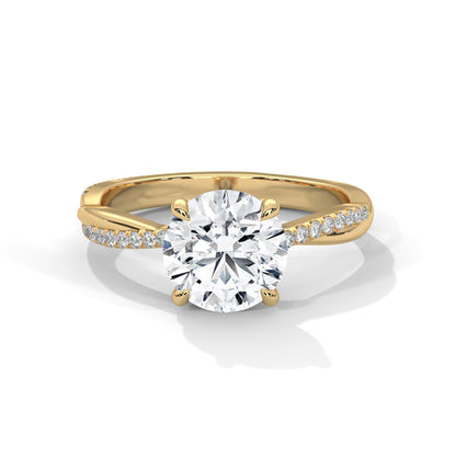Timeless 2.16 CT Round Cut Twisted Band Diamond Solitaire Ring – Bridal Jewelry