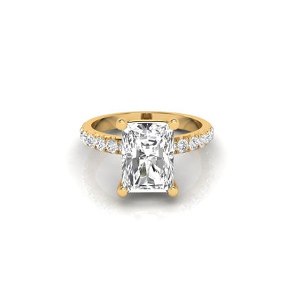 2.16 Carat Radiant Cut Solitaire Diamond Engagement Ring with Round Side Stones – Elegant Bridal Ring
