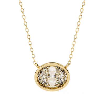 LGD Solitaire Pendant Oval Stone (1.55ct) In 14K Gold Without Chain