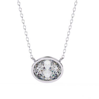 LGD Solitaire Pendant Oval Stone (1.55ct) In 14K Gold Without Chain