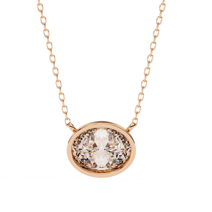 LGD Solitaire Pendant Oval Stone (1.55ct) In 14K Gold Without Chain
