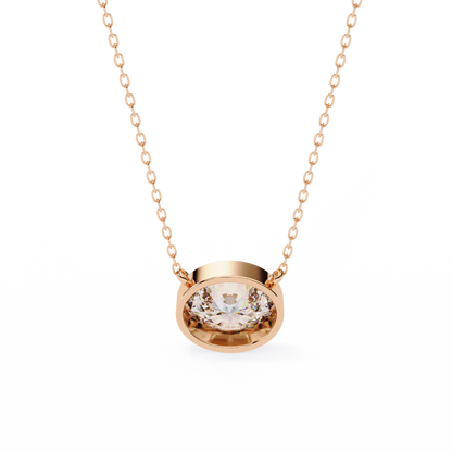 LGD Solitaire Pendant Oval Stone (1.55ct) In 14K Gold Without Chain