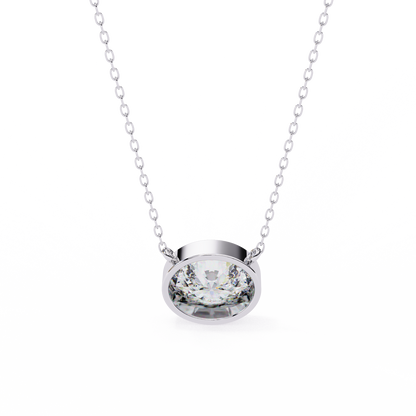 LGD Solitaire Pendant Oval Stone (1.55ct) In 14K Gold Without Chain