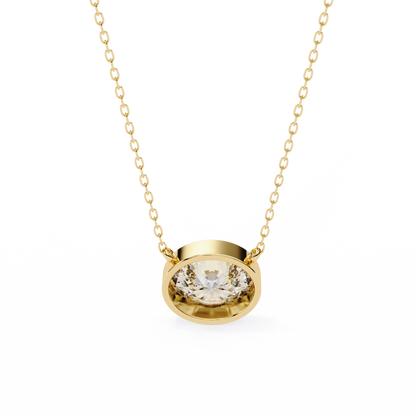 LGD Solitaire Pendant Oval Stone (1.55ct) In 14K Gold Without Chain