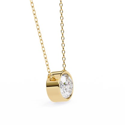 LGD Solitaire Pendant Oval Stone (1.55ct) In 14K Gold Without Chain