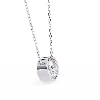 LGD Solitaire Pendant Oval Stone (1.55ct) In 14K Gold Without Chain