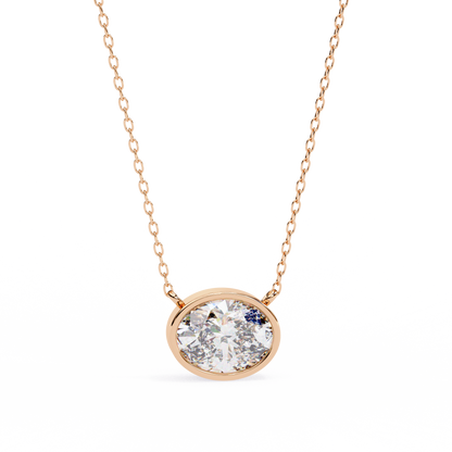 LGD Solitaire Pendant Oval Stone (1.55ct) In 14K Gold Without Chain