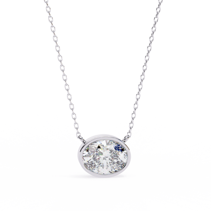 LGD Solitaire Pendant Oval Stone (1.55ct) In 14K Gold Without Chain