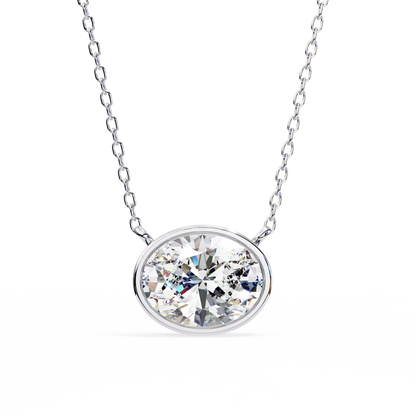 LGD Solitaire Pendant Oval Stone (1.55ct) In 14K Gold Without Chain