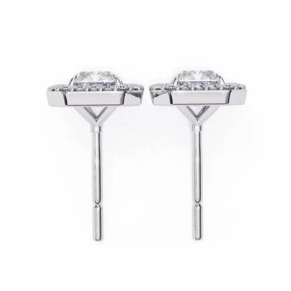 2.84 Carat Radiant Cut Diamond Halo Earrings – Luxury Fine Jewelry