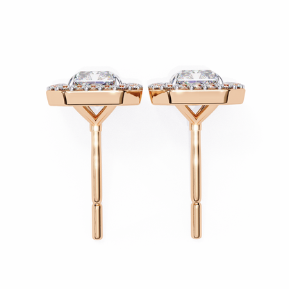2.84 Carat Radiant Cut Diamond Halo Earrings – Luxury Fine Jewelry