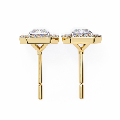 2.84 Carat Radiant Cut Diamond Halo Earrings – Luxury Fine Jewelry