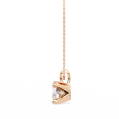 LGD Solitaire Pendant Round Stone (2.18ct) In 14K Gold Without Chain