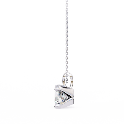 LGD Solitaire Pendant Round Stone (2.18ct) In 14K Gold Without Chain