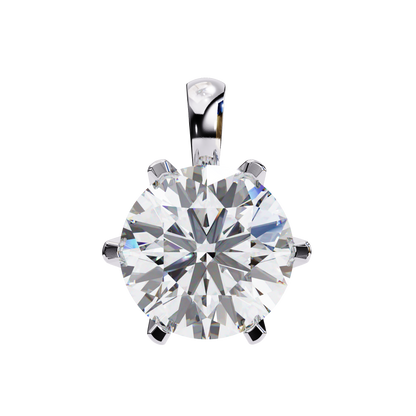 LGD Solitaire Pendant Round Stone (2.2ct) In 14K Gold Without Chain