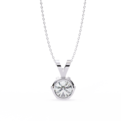 LGD Solitaire Pendant Round Stone (2.14ct) In 14K Gold Without Chain