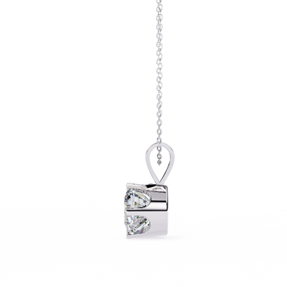LGD Solitaire Pendant Round Stone (2.14ct) In 14K Gold Without Chain