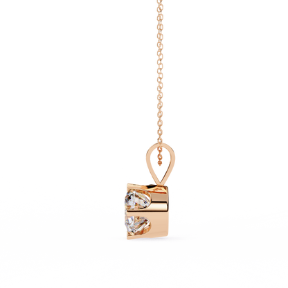 LGD Solitaire Pendant Round Stone (2.14ct) In 14K Gold Without Chain