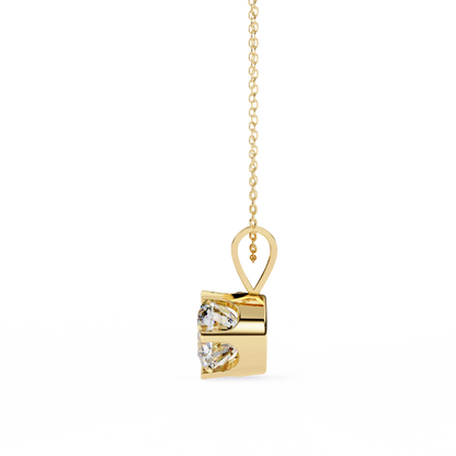 LGD Solitaire Pendant Round Stone (2.14ct) In 14K Gold Without Chain