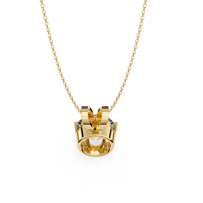 LGD Solitaire Pendant Round Stone (2.14ct) In 14K Gold Without Chain