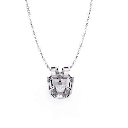 LGD Solitaire Pendant Round Stone (2.14ct) In 14K Gold Without Chain