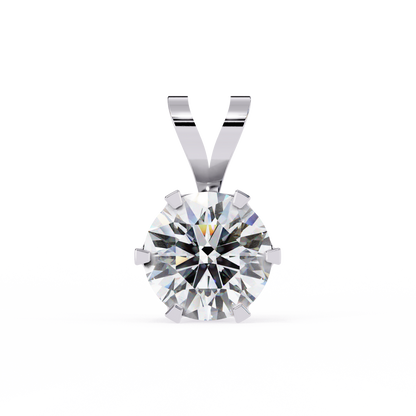 LGD Solitaire Pendant Round Stone (2.14ct) In 14K Gold Without Chain