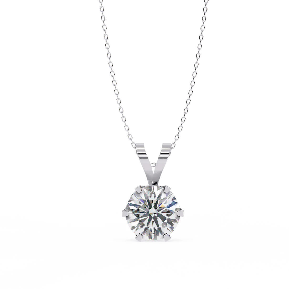 2.00 carat round brilliant cut diamond solitaire pendant necklace – classic fine jewelry
