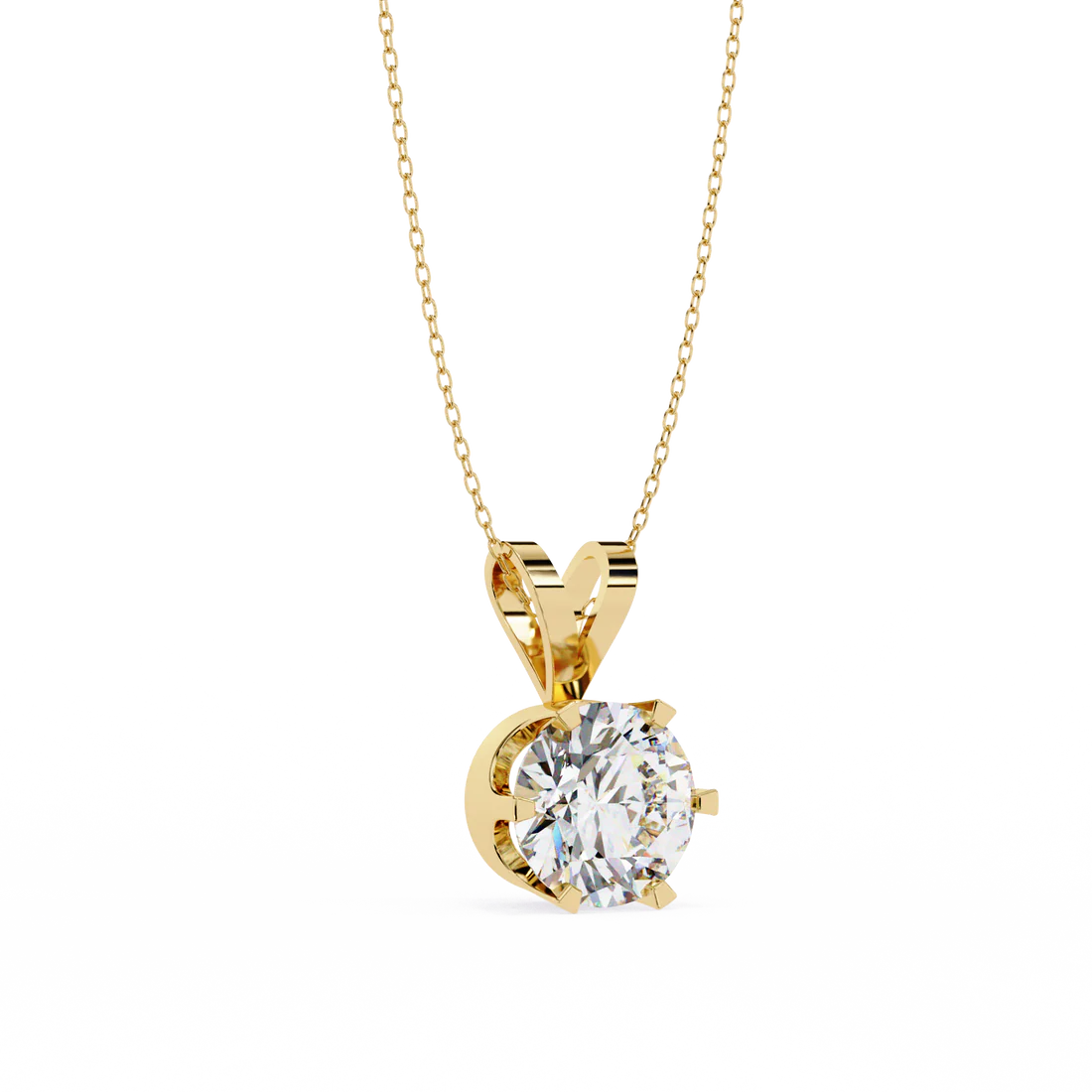 2.00 carat round brilliant cut diamond solitaire pendant necklace – classic fine jewelry