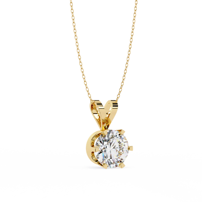 2.00 Carat Round Brilliant Cut Diamond Solitaire Pendant Necklace – Classic Fine Jewelry