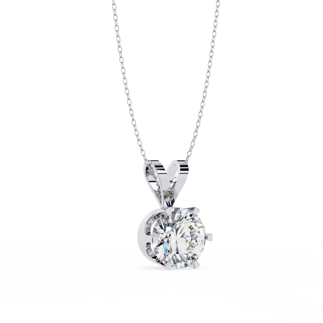 2.00 carat round brilliant cut diamond solitaire pendant necklace – classic fine jewelry