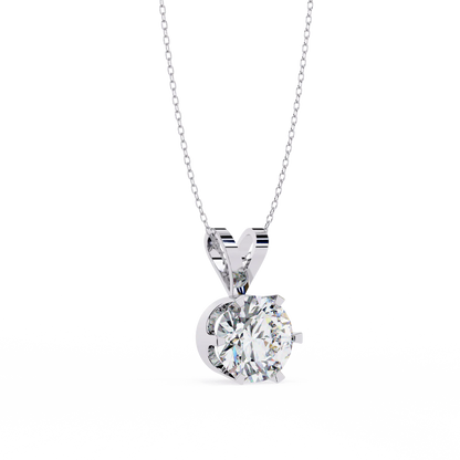 2.00 Carat Round Brilliant Cut Diamond Solitaire Pendant Necklace – Classic Fine Jewelry