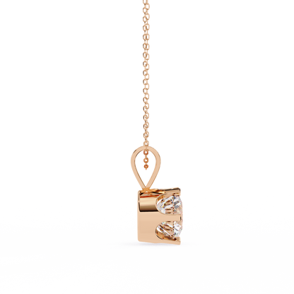 LGD Solitaire Pendant Round Stone (2.14ct) In 14K Gold Without Chain