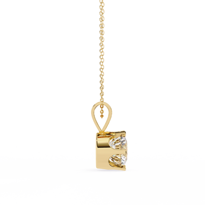 LGD Solitaire Pendant Round Stone (2.14ct) In 14K Gold Without Chain