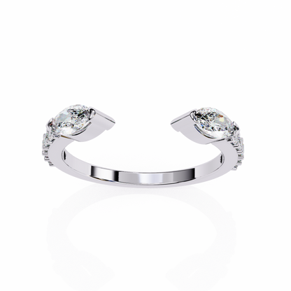 2.10 Carat Marquise & Round Diamond Engagement Ring for Women – Luxury Bridal Jewelry