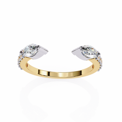 2.10 Carat Marquise & Round Diamond Engagement Ring for Women – Luxury Bridal Jewelry