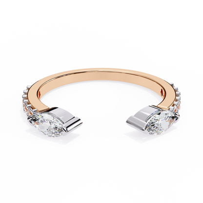 2.10 Carat Marquise & Round Diamond Engagement Ring for Women – Luxury Bridal Jewelry